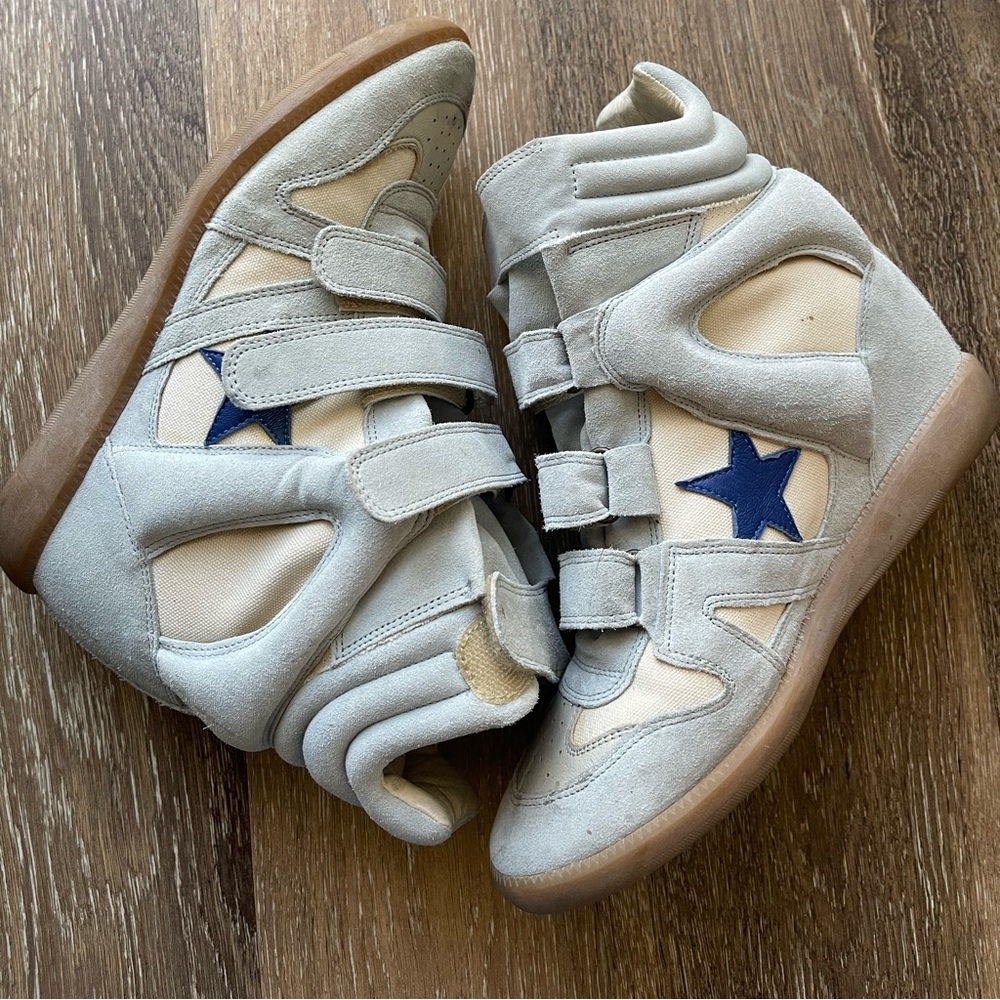 Isabel Marant suede BEKETT LEATHER SNEAKERS in baby blue